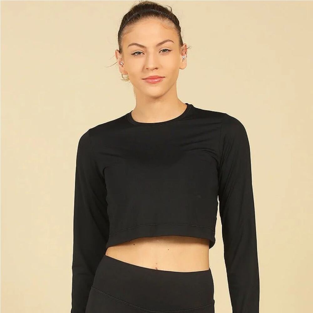 Dona Jo UV Pro Cropped (Black) UPF 50+ Top NWT Small‎